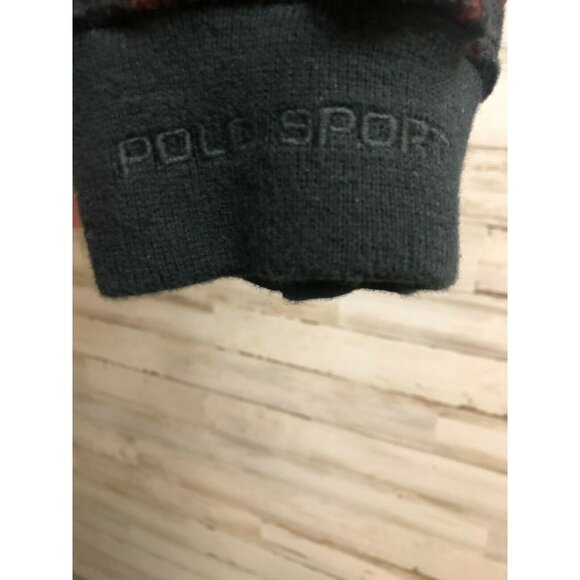Ralph Lauren Polo Sport Men's Winter Pattern Fleece Pullover XL Black/Red/Green - Picture 3 of 5